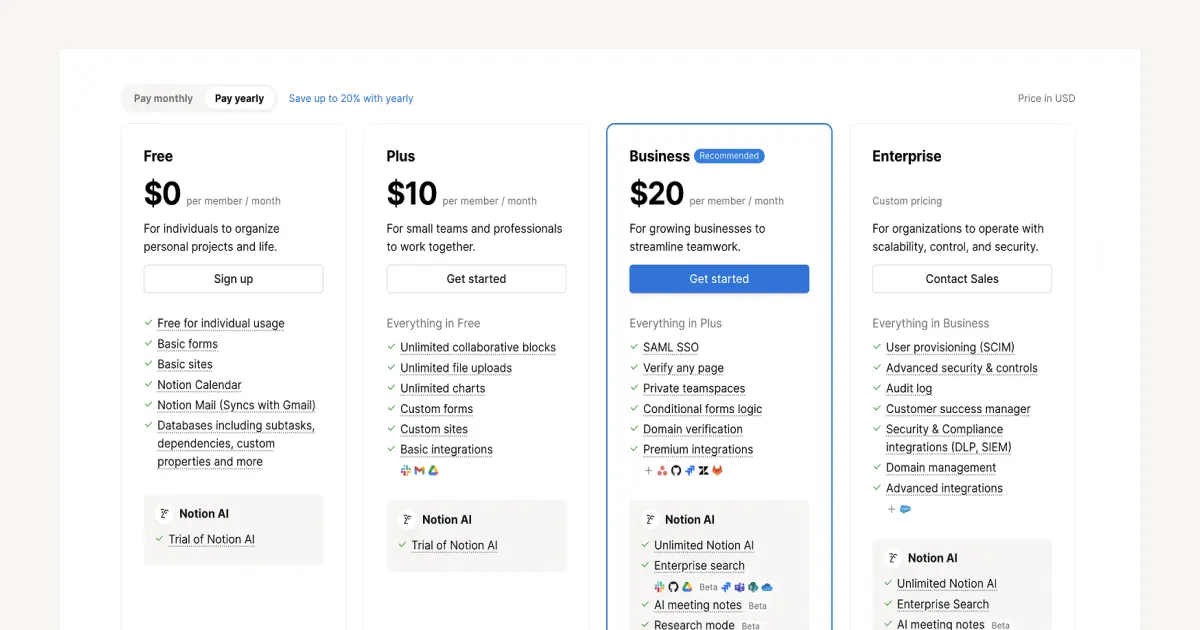 Notionのビジネスプランとエンタープライズプラン、どちらが適しているでしょうか?