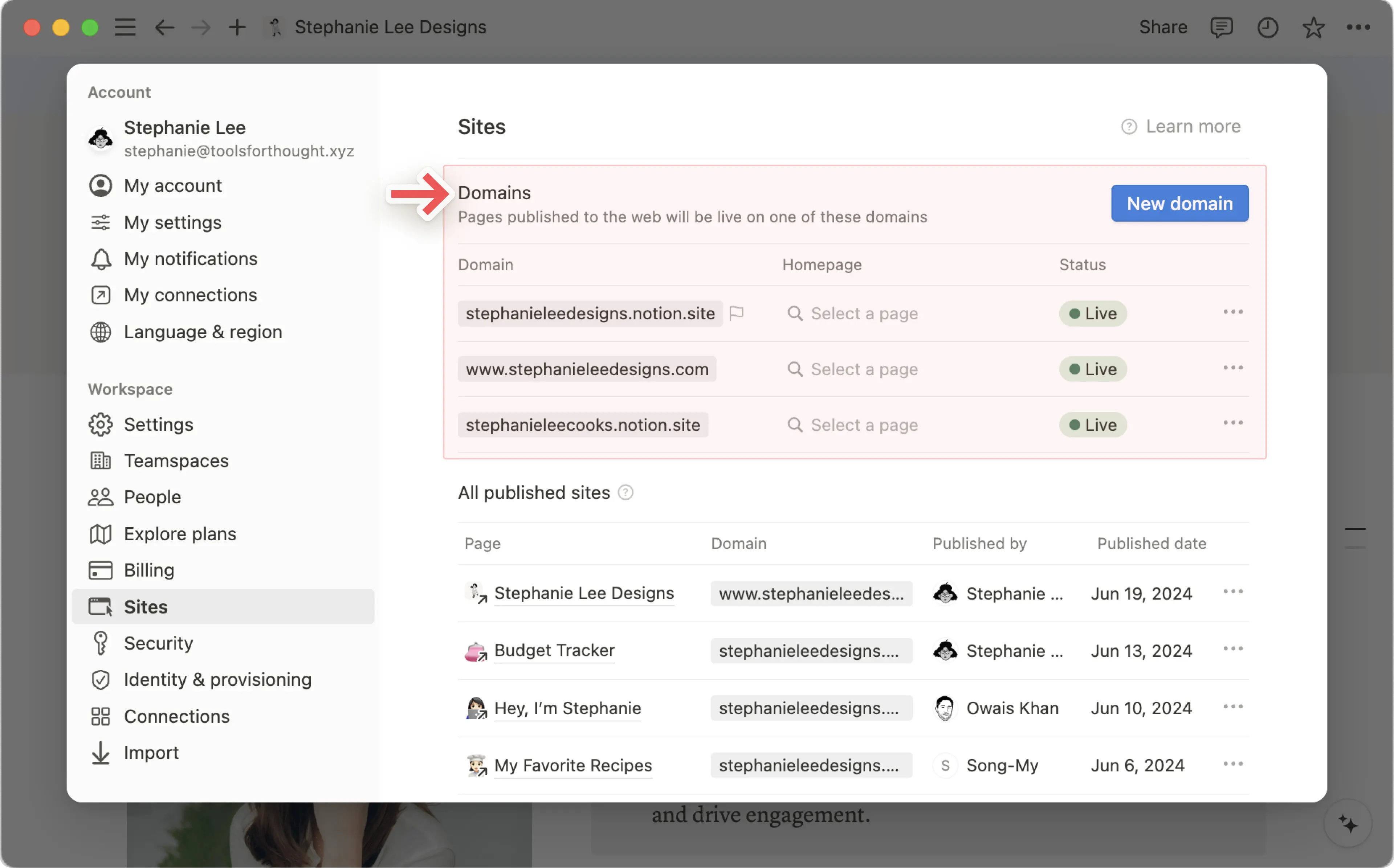ca: gestionar los dominios de tu sitio