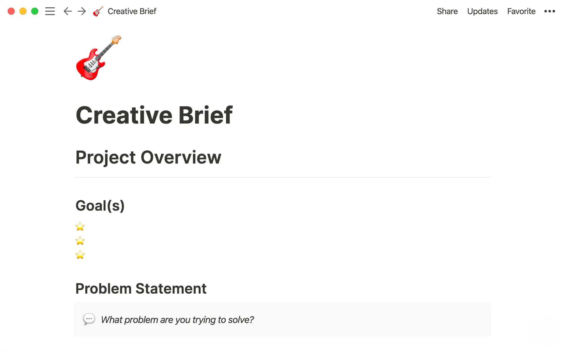 Creative brief template