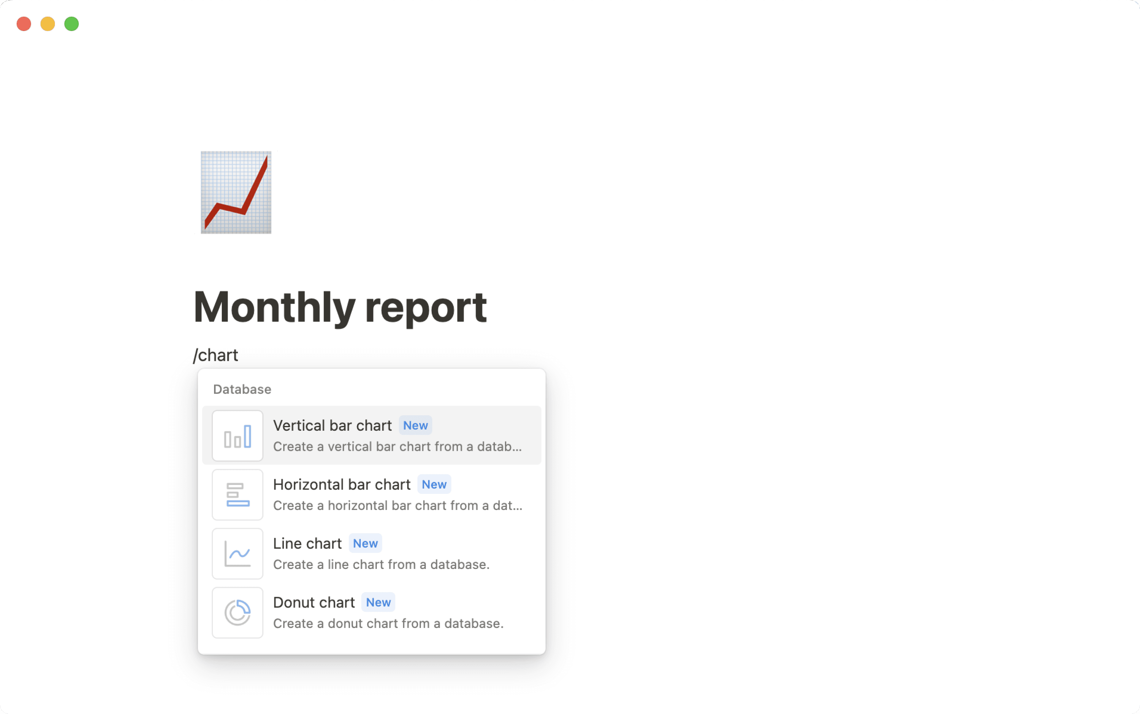 ca: gráfico de comando de barra oblicua
