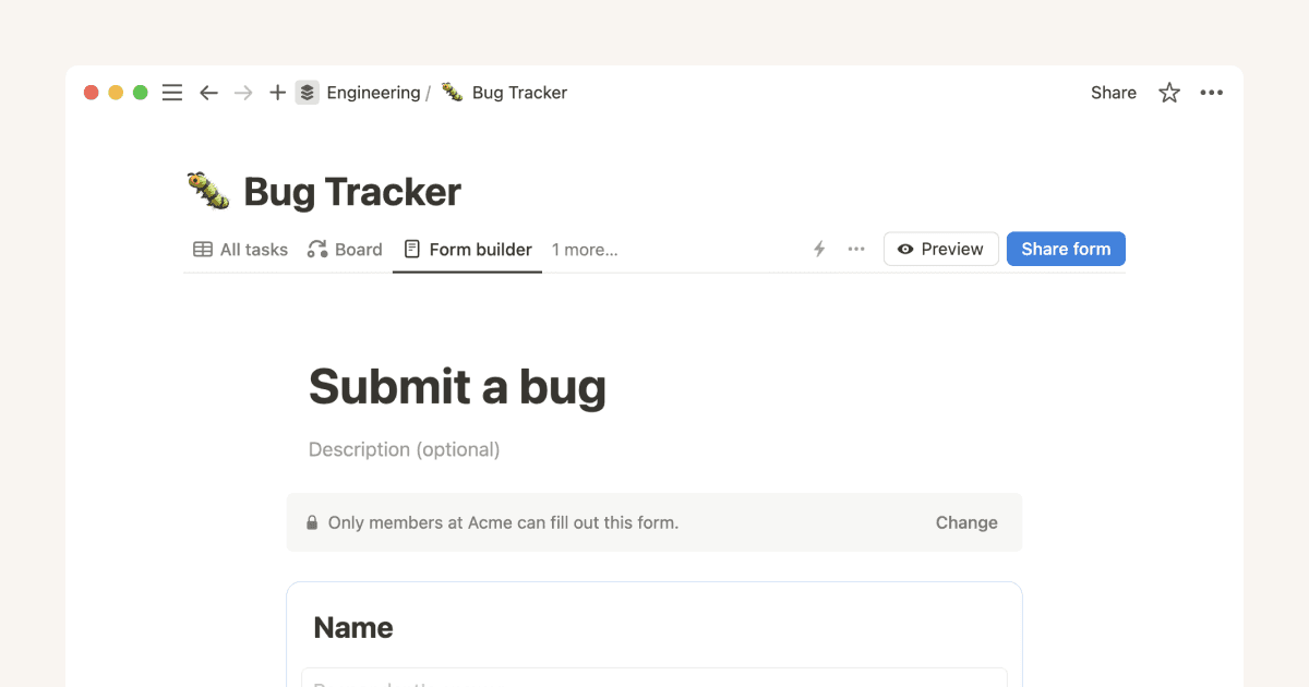 フォームを使用して、回答の収集と分類、必要な対応をNotionワークスペースで直接実行する