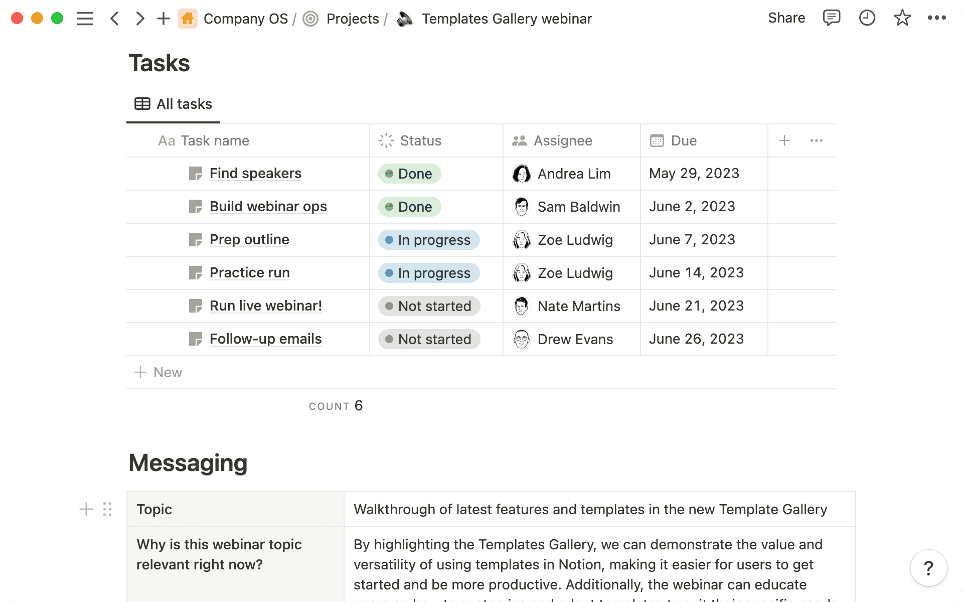 デマンドジェネレーションチームでは、関連するタスクやメッセージング、戦略などを含むテンプレートを使用してキャンペーンを計画します。