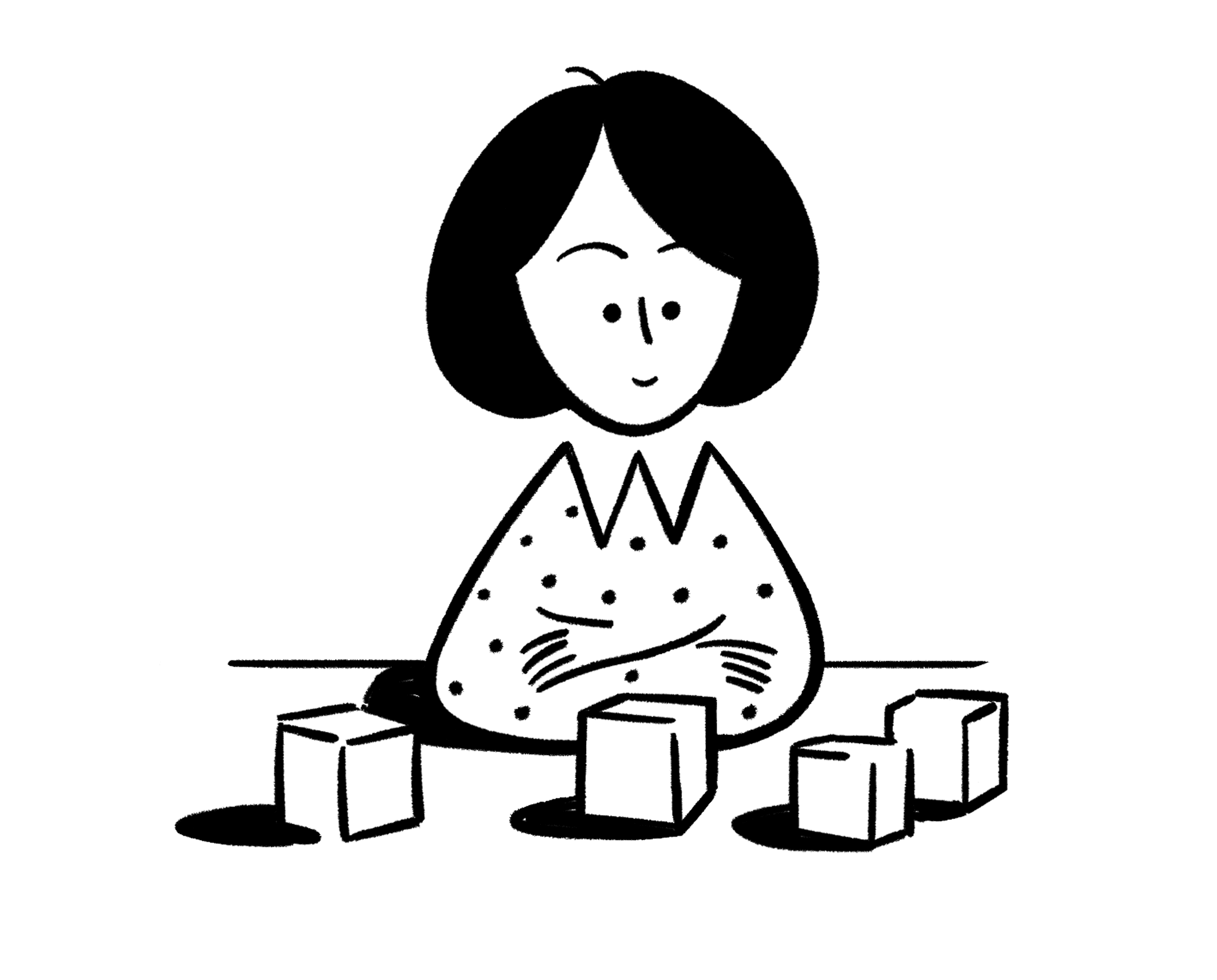 Illustration einer Person, die mit Notion-Blöcken beginnt.