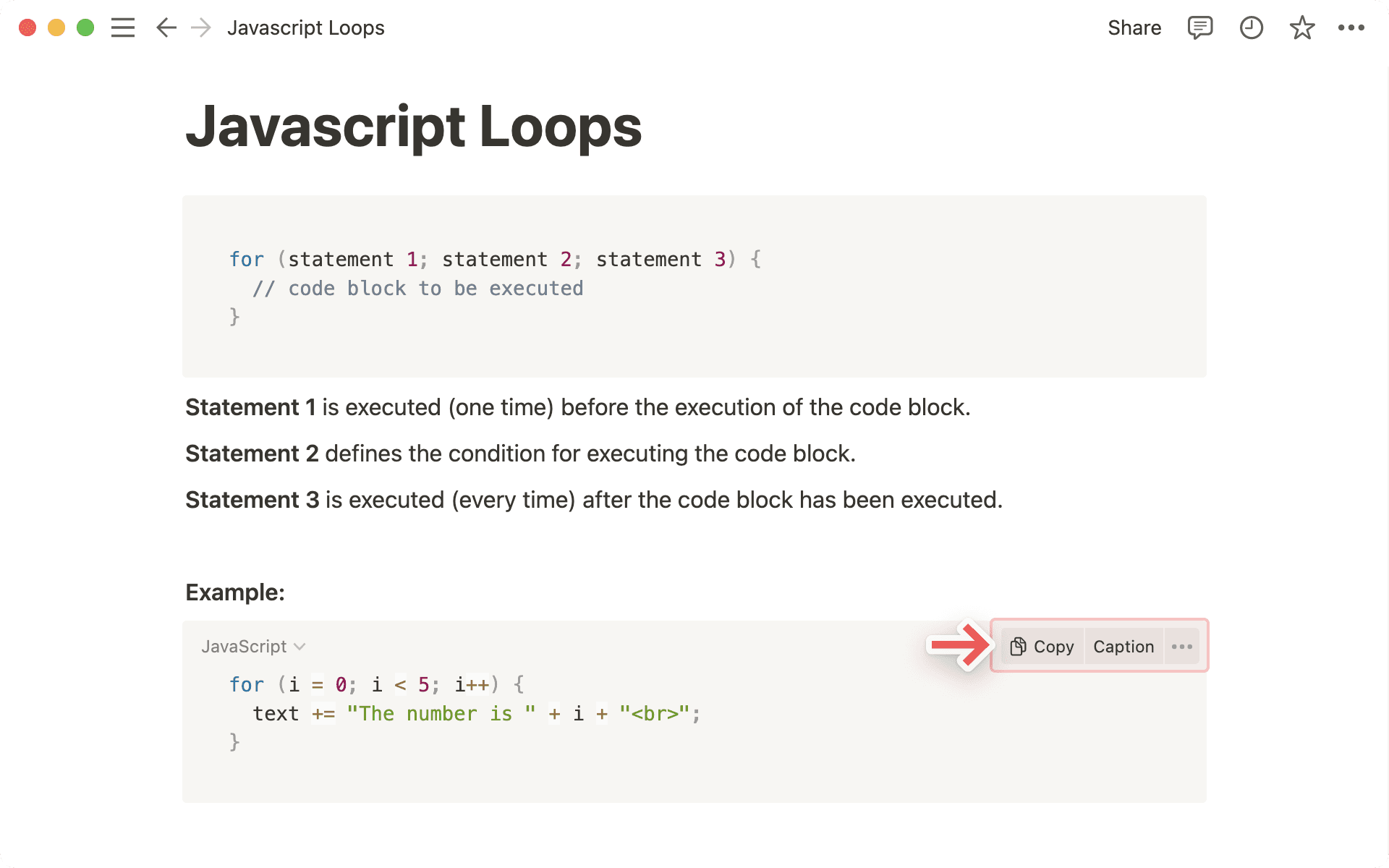 Code kopieren und beschriften