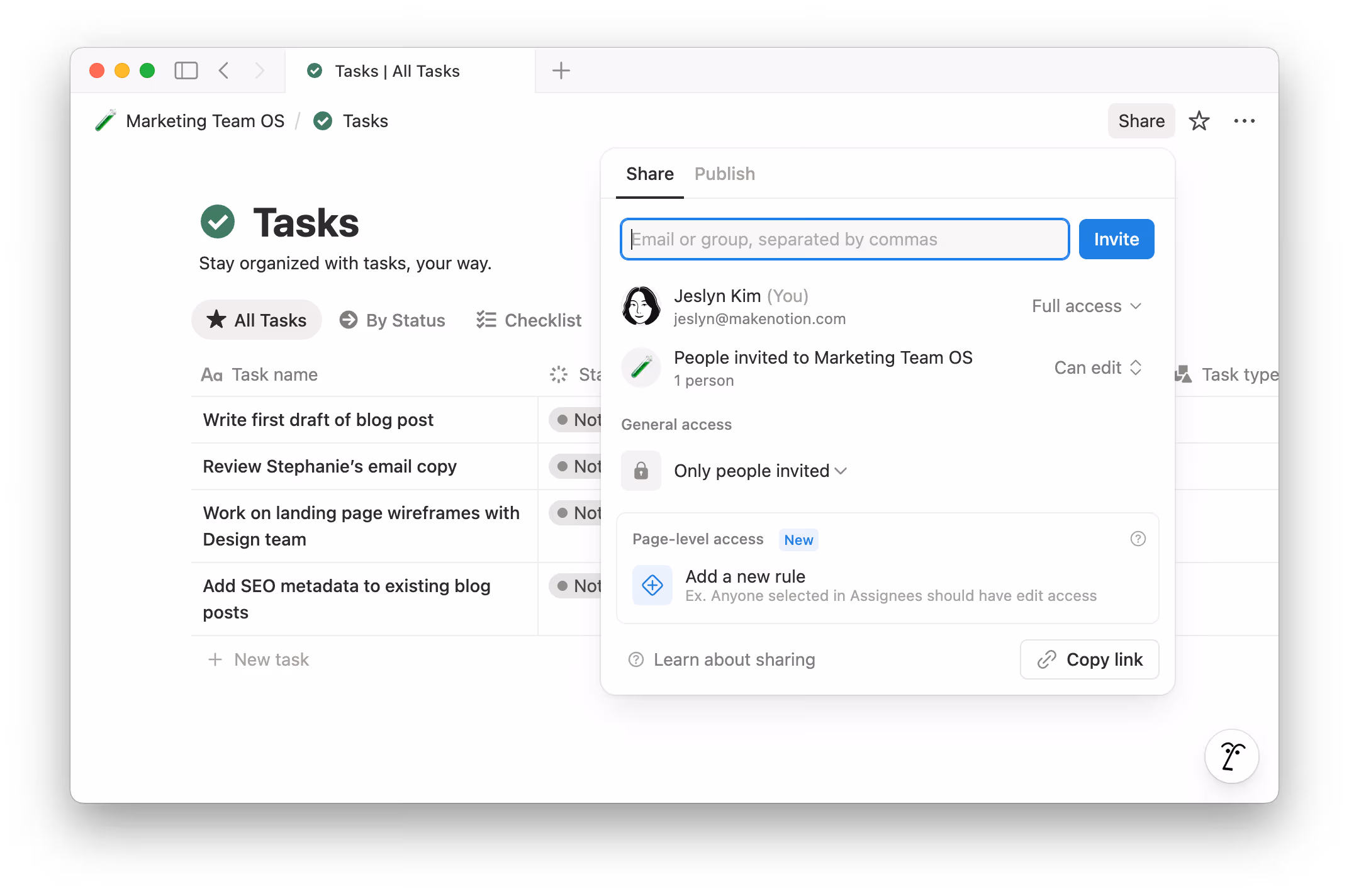 hc: Zugriffsregel auf Seitenebene erstellen