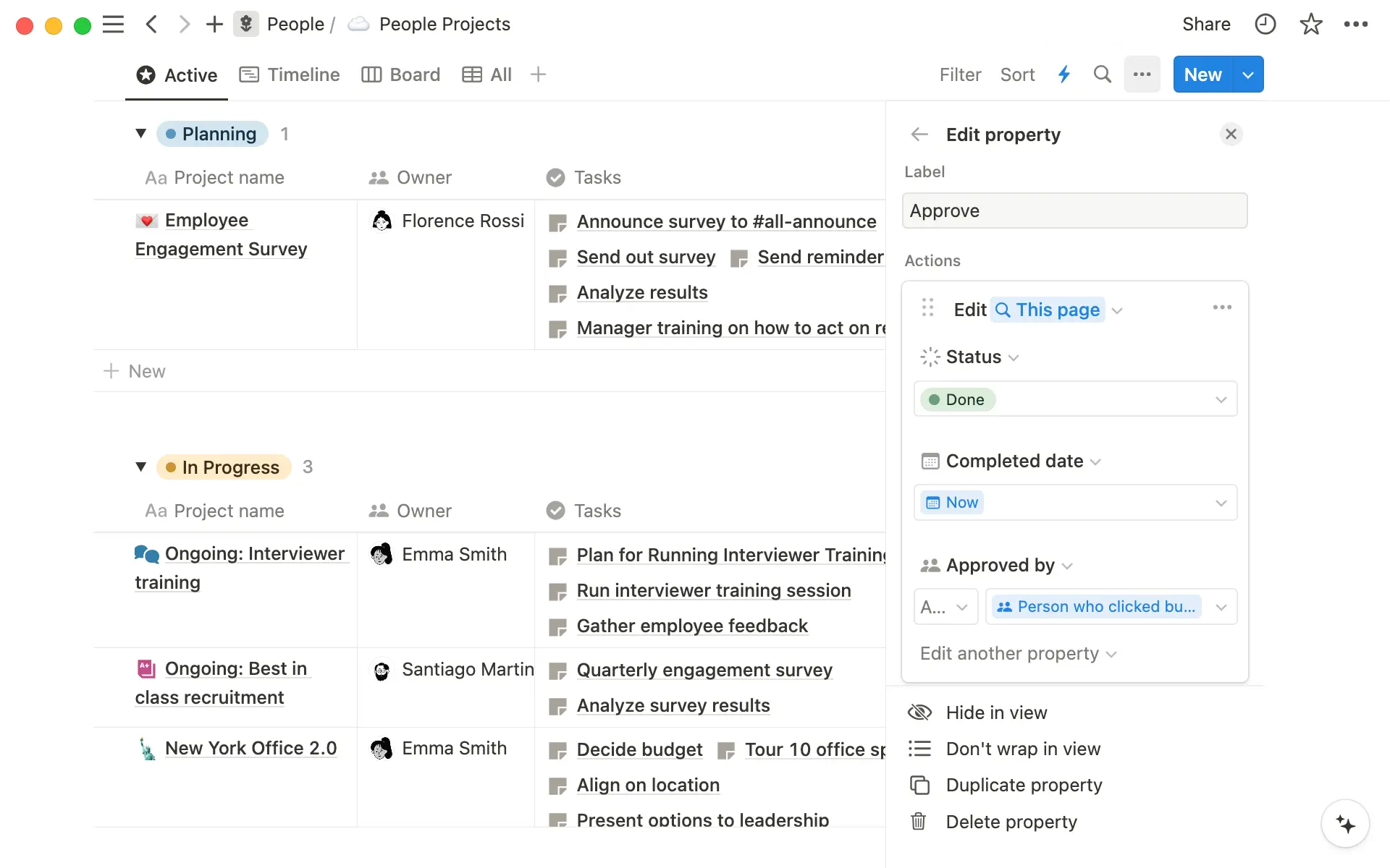 Edita la propiedad de tu botón para añadir todos los pasos que necesites.