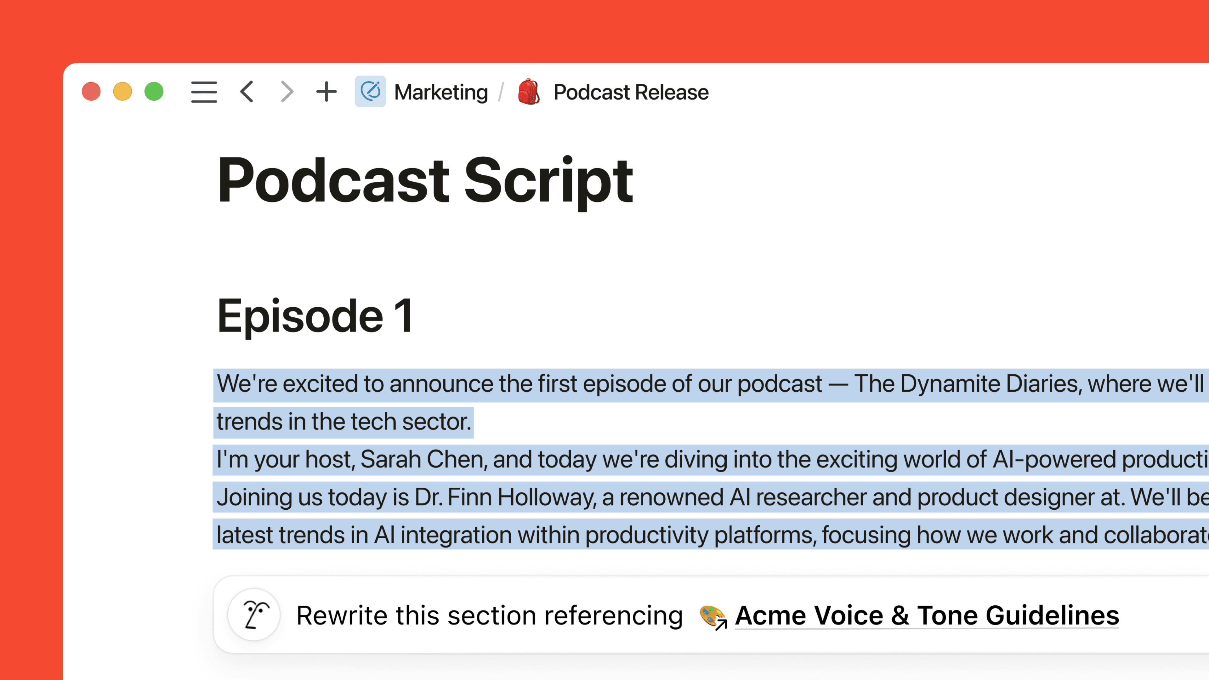 Genera documentos con tu estilo propio