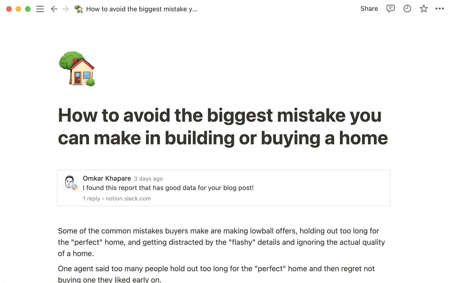 Inserta los mensajes relevantes de Slack en tus documentos.