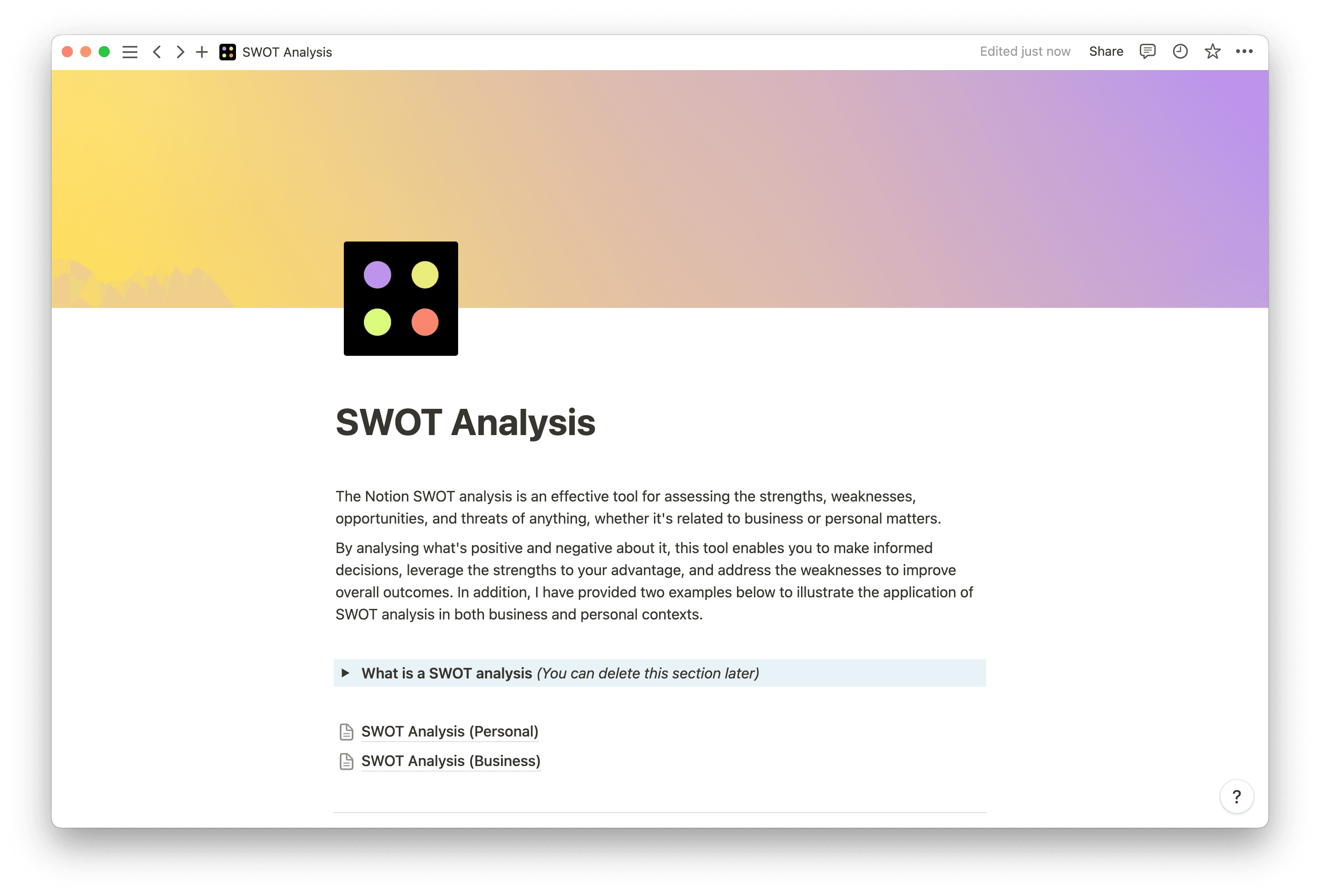 swot analysis templates thumbnail