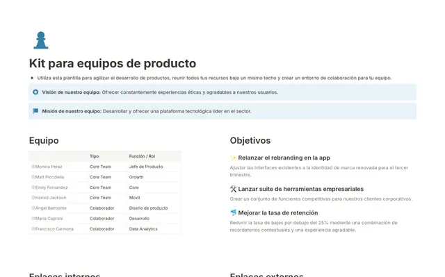Kit para equipos de producto