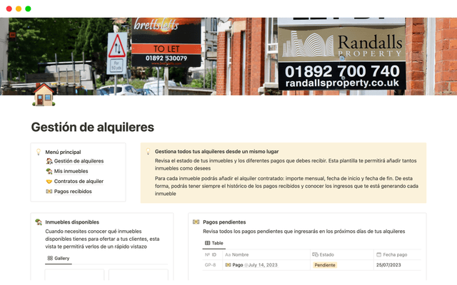 Gestión de alquileres