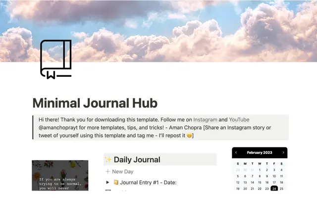 Minimal Journal Hub